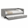 Schlafsofa mit Ausziehbett 90 x 200 cm Polyester Grau