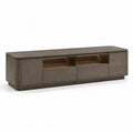 TV-Lowboard mit 2 Turen 2 Schubladen und offenen Fachern aus MDF in Dunkelbraun 200 x 45 x 55 cm