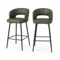 2er Set Barhocker mit Ruckenlehne aus PU-Kunstleder Grun Schwarz 51 x 53 x 96 cm