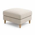 Polsterhocker 80 x 60 x 45 cm mit Polyesterbezug und Massivholzfussen rechteckig Beige