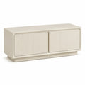 TV Lowboard mit 2 Turen 120 x 40 x 55 cm aus lackiertem MDF rechteckig Cremeweiss