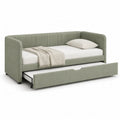 Ausziehbares Tagesbett mit Rollbett 90 x 200 cm Polyester rechteckig Salbeigrun